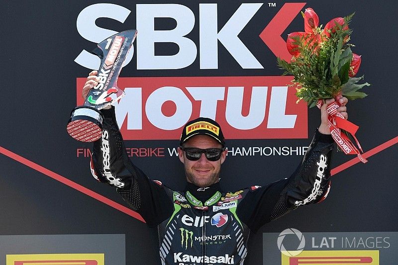 Le vainqueur Jonathan Rea, Kawasaki Racing