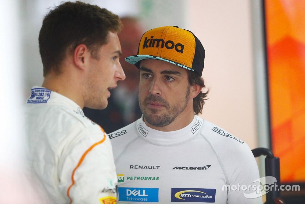 Stoffel Vandoorne, McLaren, and Fernando Alonso, McLaren