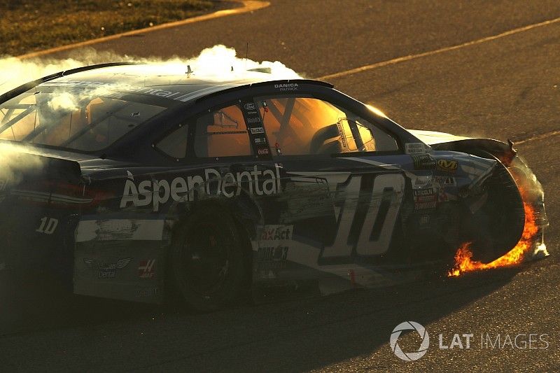 Danica Patrick's tenure with Stewart-Haas Racing ends in flames