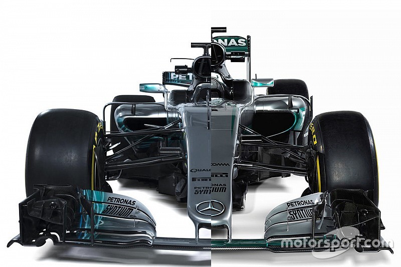 El Mercedes W08 2017 frente al W07 de 2016