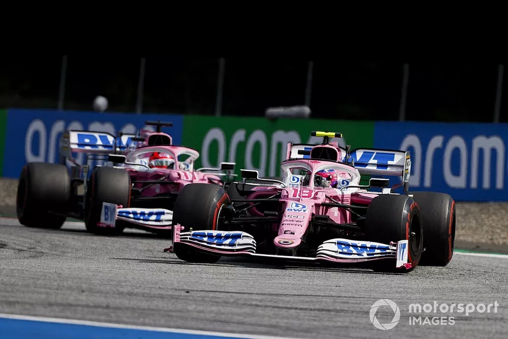 Lance Stroll, Racing Point RP20 y Sergio P&eacute;rez, Racing Point RP20 