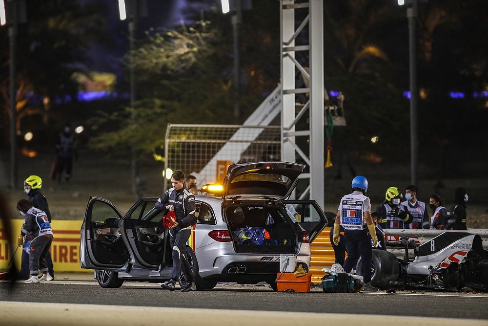 Crash van Romain Grosjean, Haas