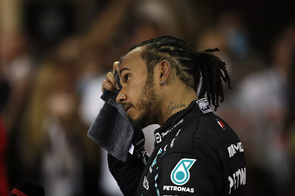 Lewis Hamilton, Mercedes, 2e positie, in Parc Ferme