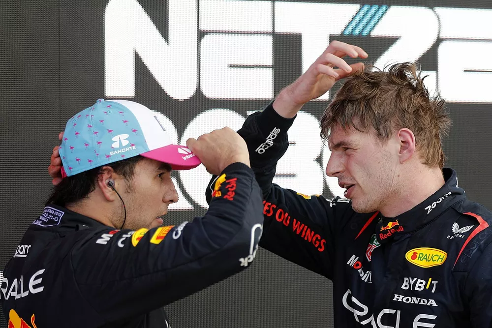 Sergio Perez, Red Bull Racing, deuxi&egrave;me, Max Verstappen, Red Bull Racing, vainqueur