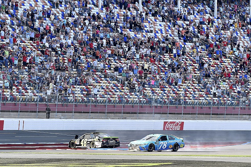 Jimmie Johnson eliminated from playoffs after last-lap dive for the win