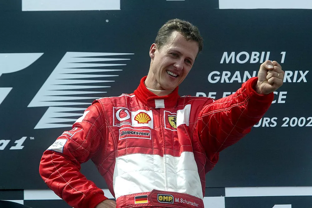 Podio: ganador de la carrera Michael Schumacher, Ferrari
