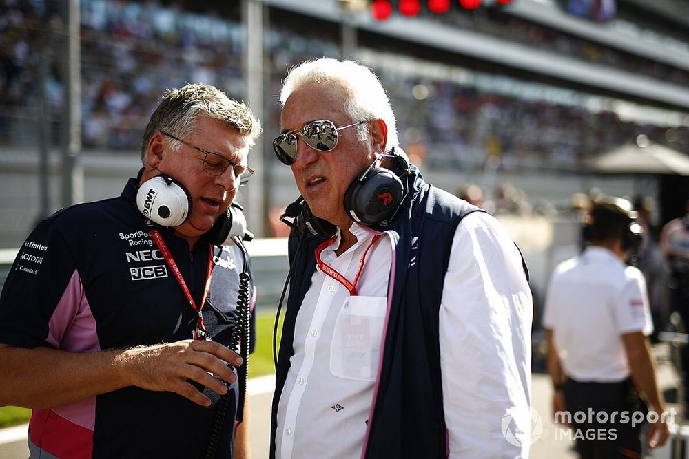 Otmar Szafnauer, Director y CEO, Racing Point, y Lawrence Stroll, Propietario, Racing Point 