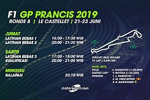 Jadwal lengkap F1 GP Prancis 2019