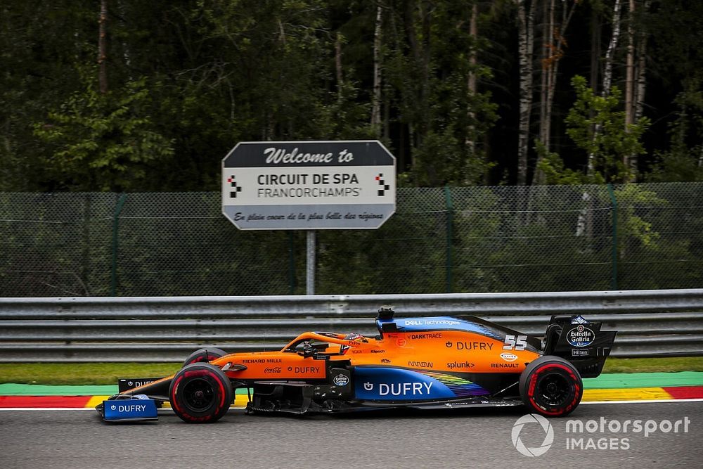 Sainz y McLaren F1, contentos con su rendimiento en Spa