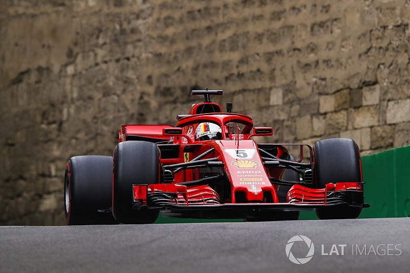 Vettel dice que el Ferrari va bien en Bakú, pero él no