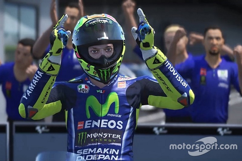 Aksi Valentino Rossi di video game MotoGP 17