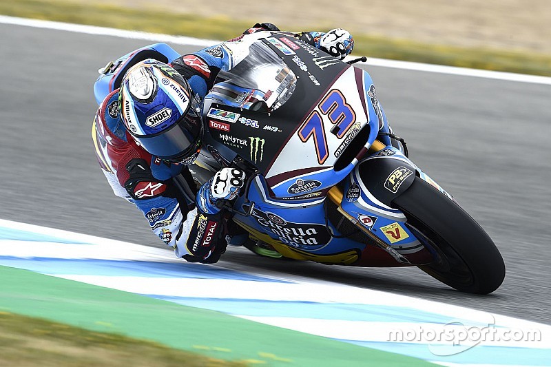 Marquez net niet aan Moto2-recordtijd in derde oefensessie op Jerez