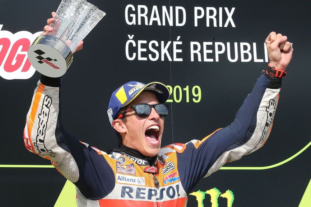 Podio: Marc Márquez, ganador de la carrera, Repsol Honda Team
