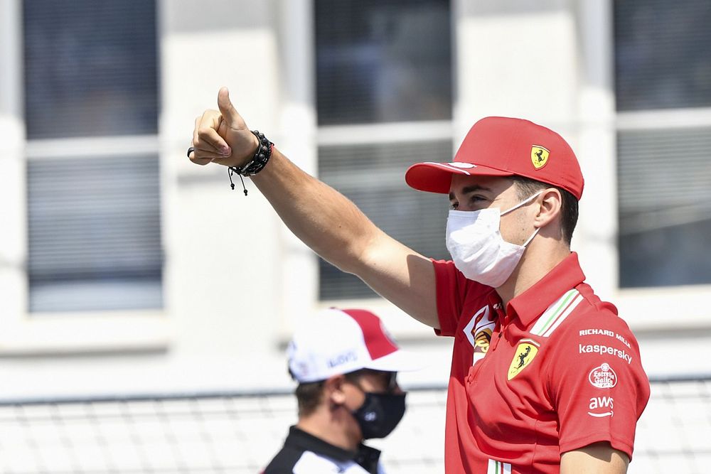 Charles Leclerc, Ferrari on the drivers parade