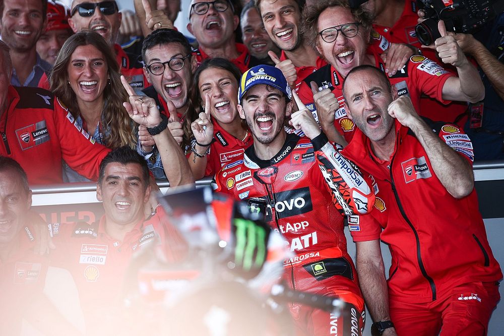 Silverstone MotoGP: Bagnaia holds off Vinales in late duel to win