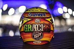 Pérez deja entrever su despedida de la F1 con un casco especial