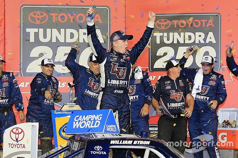 William Byron snags first win as leaders crash on final lap