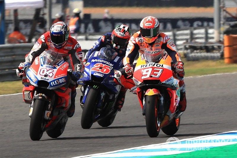 Andrea Dovizioso, Ducati Team, Marc Marquez, Repsol Honda Team, Maverick Viñales, Yamaha Factory Racing