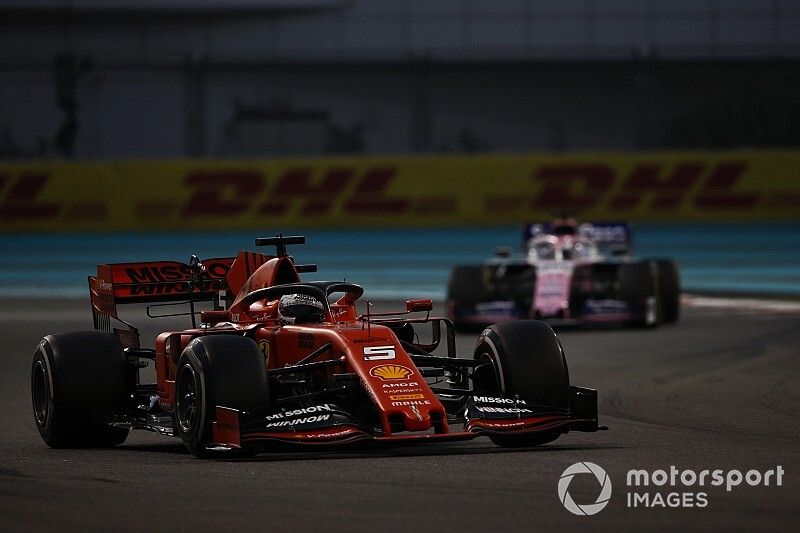 Sebastian Vettel, Ferrari SF90, Sergio Pérez, Racing Point RP19