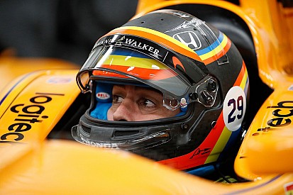 Formel-1-Fahrer Fernando Alonso vor 1. Test im IndyCar in Indianapolis