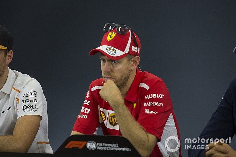 Sebastian Vettel, Ferrari in Press Conference 