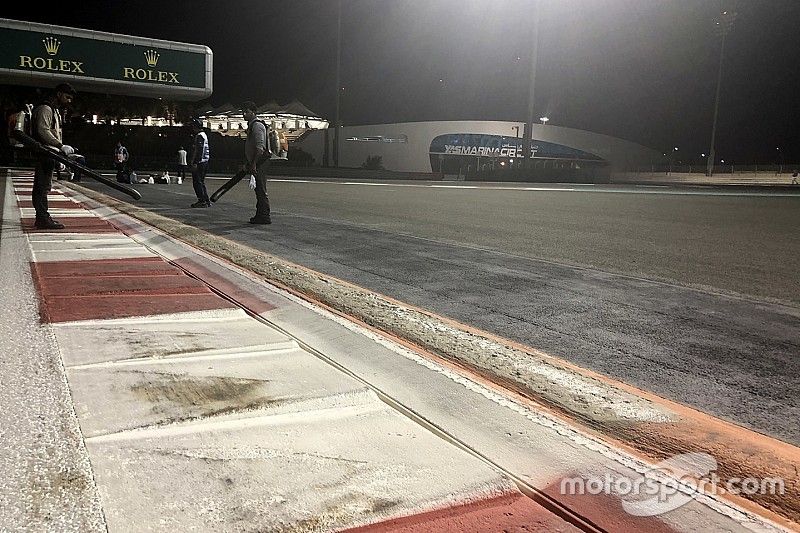 Work performed on the kerbs at night after Friday practice 2