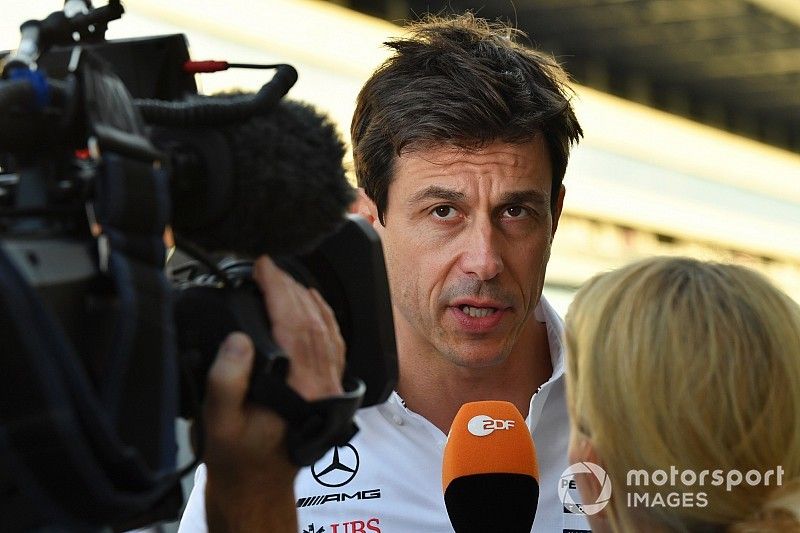 Toto Wolff, Mercedes AMG F1 Director of Motorsport talks with the media