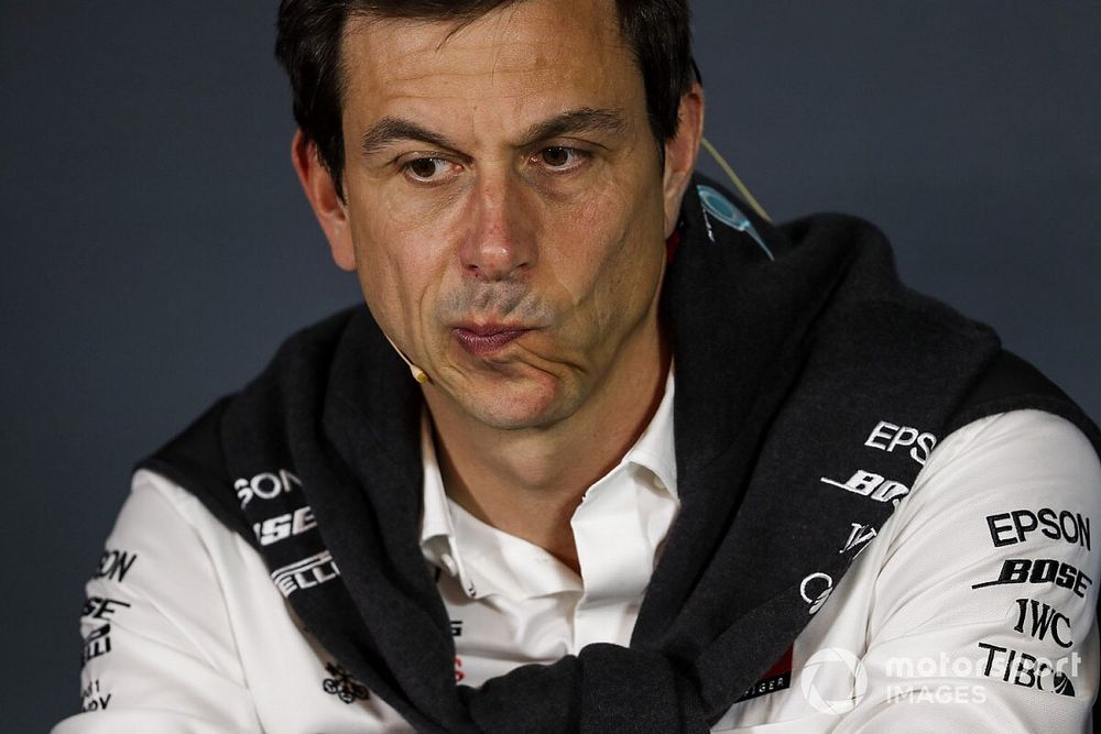 Toto Wolff, Executive Director (Business), Mercedes AMG, in the Team Principals Press Conference