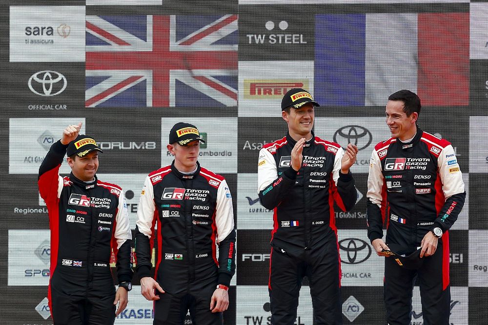 Podium: Winners Sébastien Ogier, Julien Ingrassia, Toyota Gazoo Racing WRT Toyota Yaris WRC, second place Elfyn Evans, Scott Martin, Toyota Gazoo Racing WRT Toyota Yaris WRC