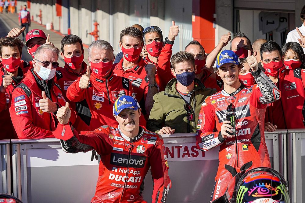 Jack Miller, Ducati Team, Francesco Bagnaia, Ducati Team
with Casey Stoner and team members