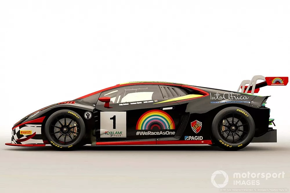 #1 Into Africa Mining, Lamborghini Huracan GT3 Evo: Xolile Letlaka, Tschops Sipuka, Phillip Kekana