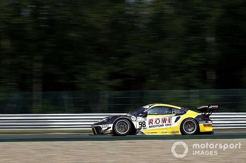 #98 ROWE Racing Porsche 911 GT3 R: Sven Müller, Romain Dumas, Mathieu Jaminet