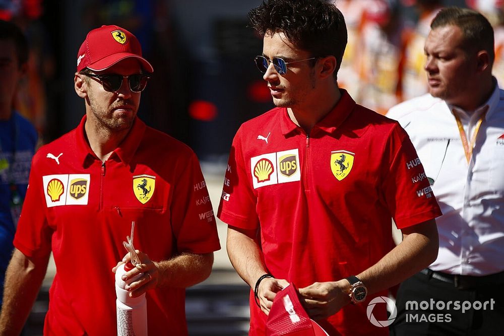 Sebastian Vettel, Ferrari, and Charles Leclerc, Ferrari 