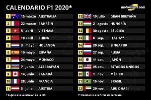 La F1 presenta un calendario récord para 2020