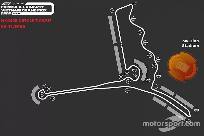 El trazado actualizado del circuito de Hanoi