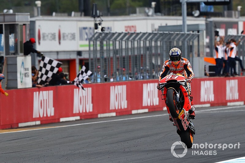 MotoGP日本GP:マルケスが横綱相撲で10勝目! 中上貴晶、粘走で16位