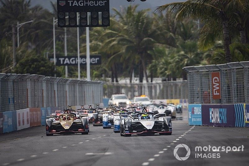 Oliver Rowland, Nissan e.Dams, Nissan IMO1, Jean-Eric Vergne, DS TECHEETAH, DS E-Tense FE19, bij de start