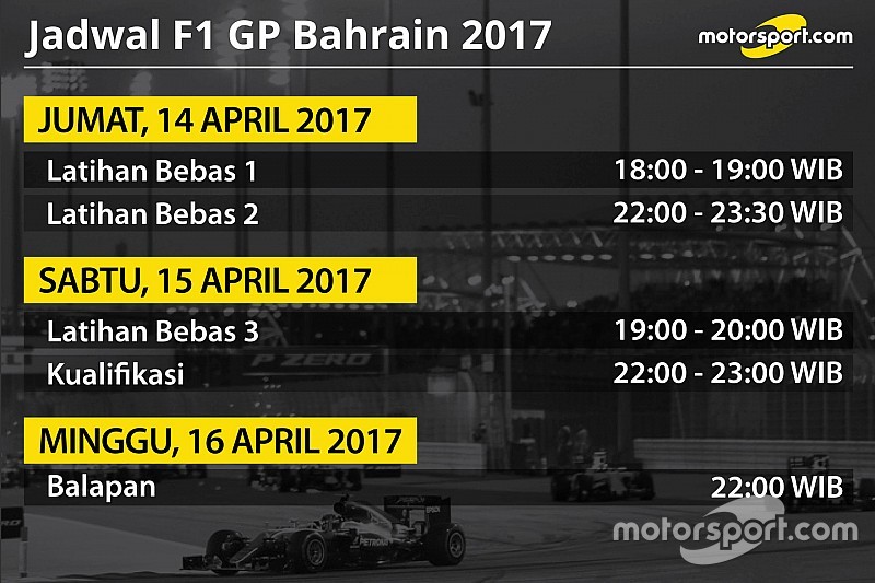 Jadwal lengkap F1 GP Bahrain 2017
