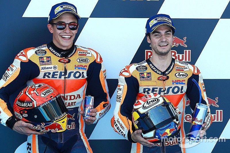 Il poleman Dani Pedrosa, Repsol Honda Team, il secondo qualificato Marc Marquez, Repsol Honda Team