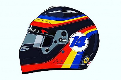 Alonso különleges sisakfestése az Amerikai Nagydíjra