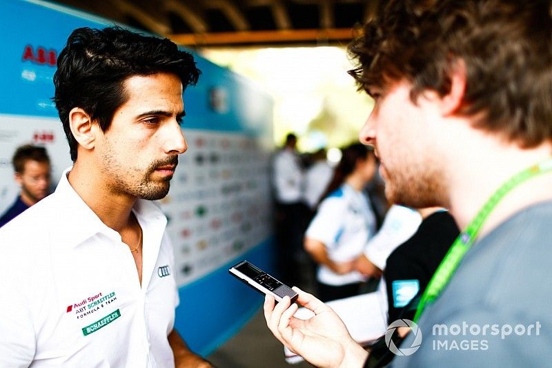 Lucas di Grassi, Audi Sport ABT Schaeffler talks to the press 