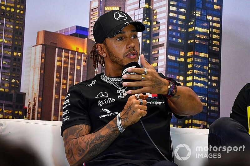 Lewis Hamilton, Mercedes-AMG Petronas F1, in the press conference