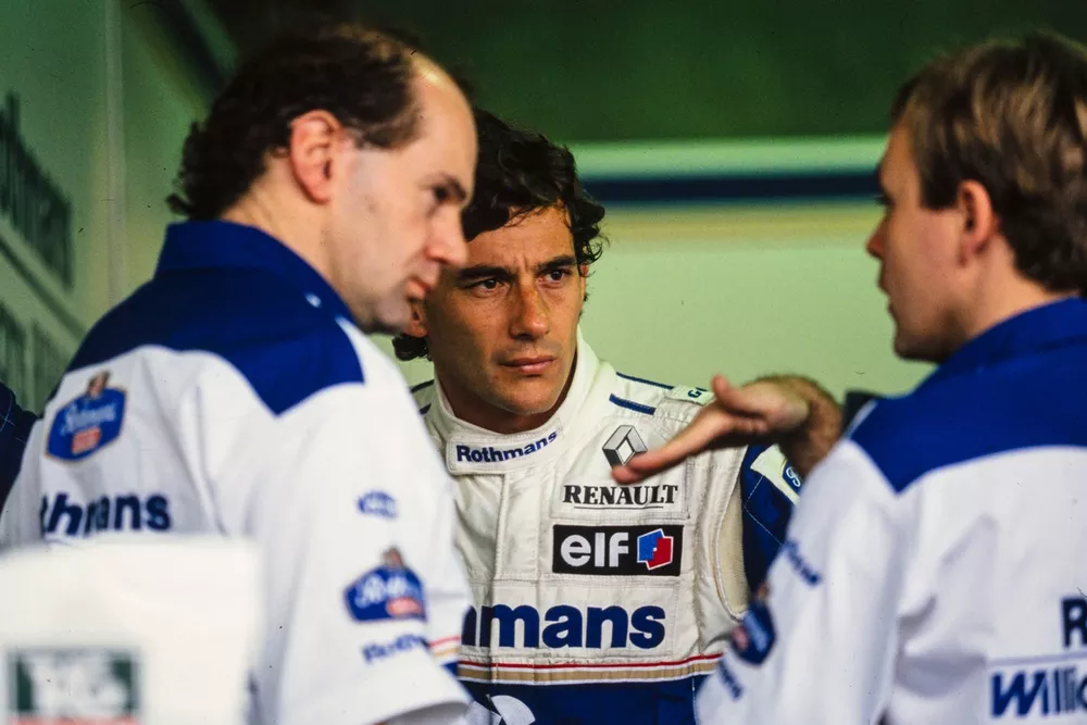 Ayrton Senna, Adrian Newey et David Brown, Williams