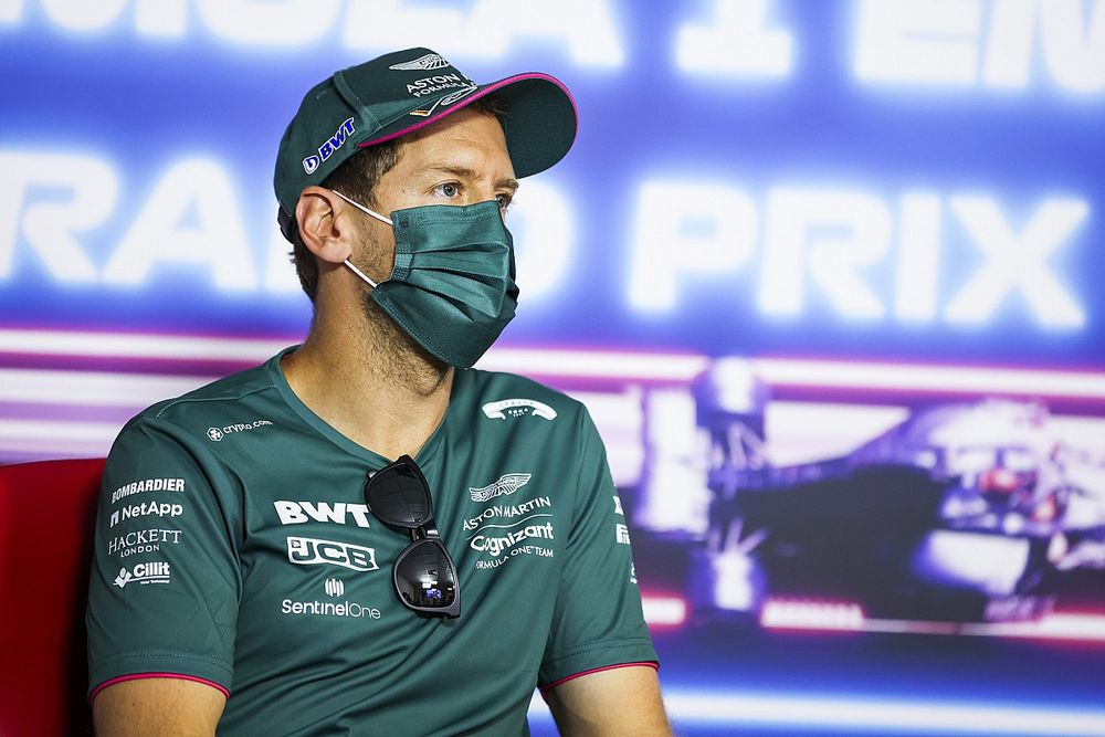 Sebastian Vettel, Aston Martin in the Press Conference