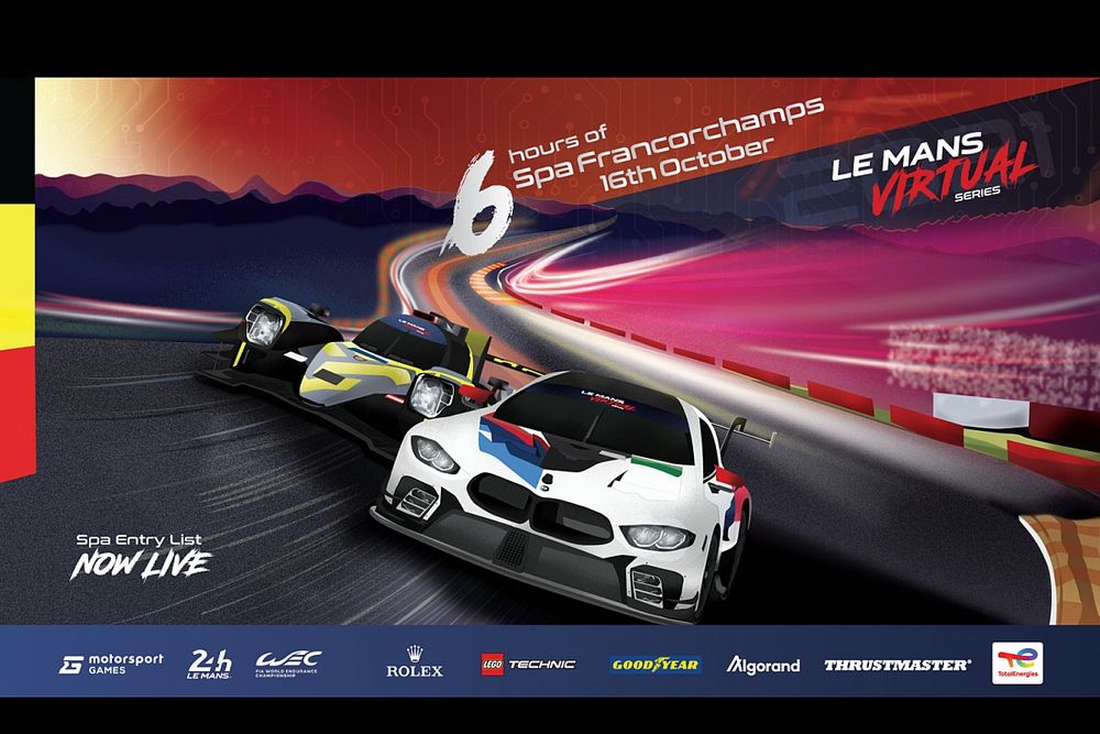 Le Mans Virtual Series Race 2 at Spa-Francorchamps entry list unveiled