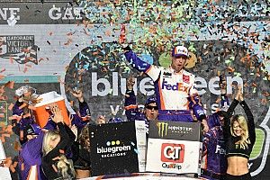 Denny Hamlin survives three-lap dash to win at Phoenix