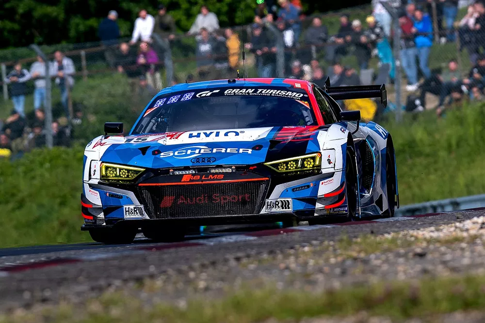 #15 Audi Sport Team Phoenix Audi R8 LMS GT3 Evo 2: Kelvin van der Linde, Dries Vanthoor, Frédéric Vervisch, Robin Frijns