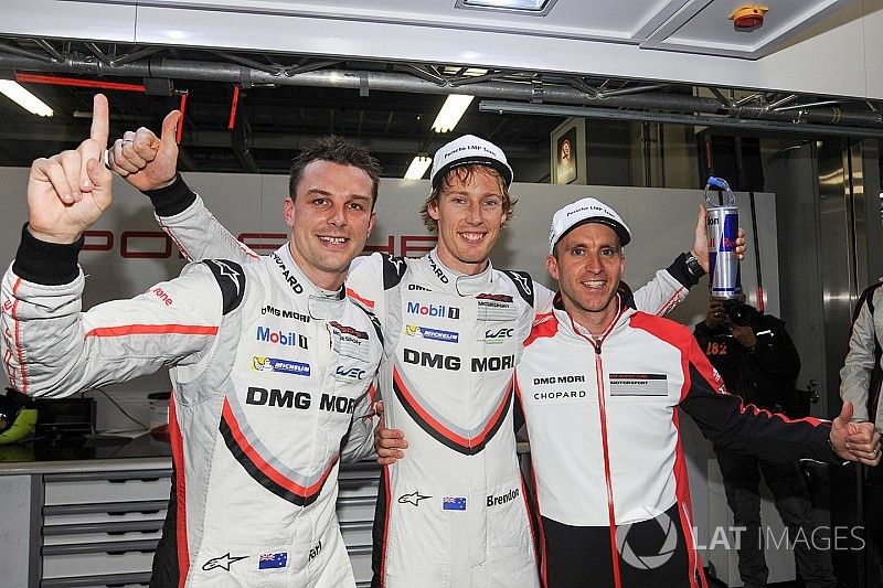 Ganadores de la pole #2 Porsche Team Porsche 919 Hybrid: Timo Bernhard, Earl Bamber, Brendon Hartley