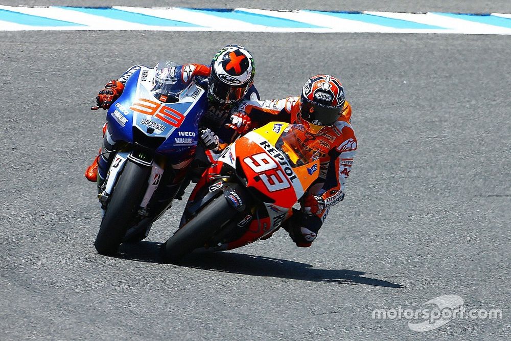 Marc Marquez, Repsol Hond et Jorge Lorenzo, Yamaha