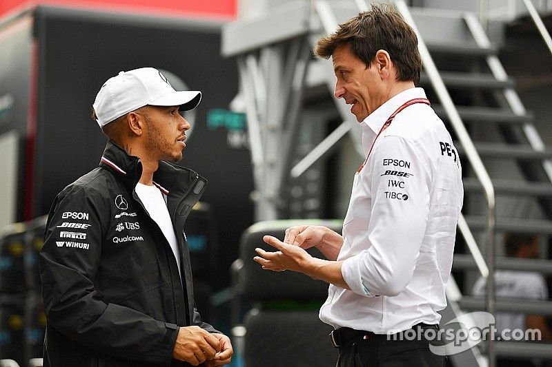 Lewis Hamilton, Mercedes-AMG F1 and Toto Wolff, Mercedes AMG F1 Director of Motorsport